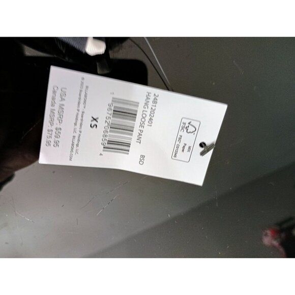 NWT Billabong Hang Loose Black White Floral Boho Pull On Flare Knit Pants Size X - Picture 8 of 9